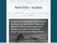 Tablet Screenshot of keine-tricks-nur-jesus.de